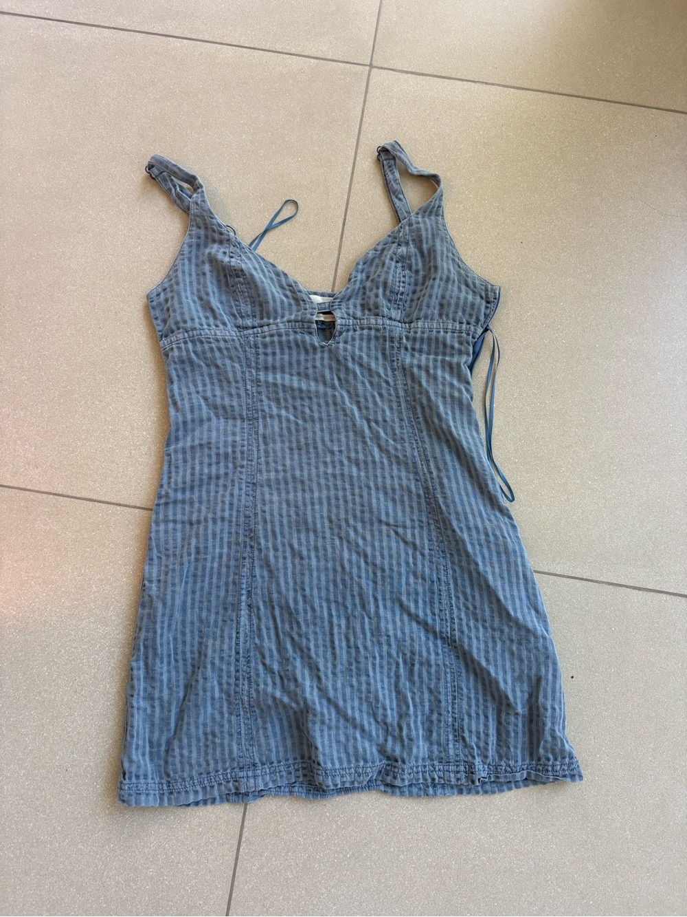 Urban Outfitters Blue Striped Mini Slip Dress